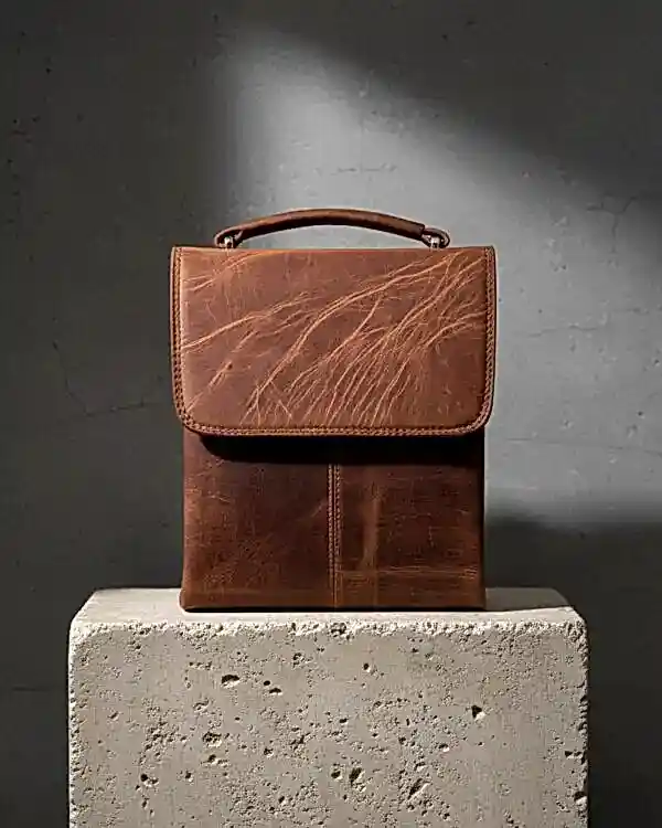 Erkek El Çantası – Eskitme Hakiki Deri, Modern Tasarım | 2081