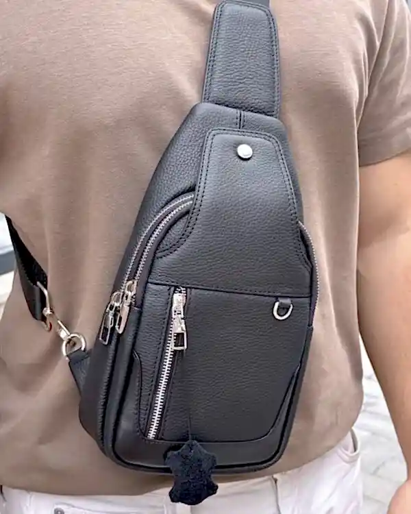 Deri Çapraz Çanta – Omuz Askılı, Siyah Renk | 2083