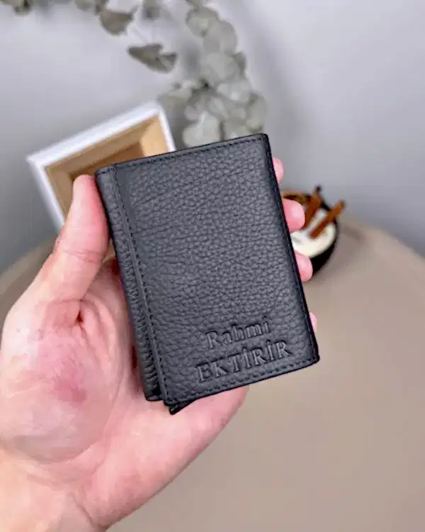 Mekanizmalı Cüzdan – Siyah Hakiki Deri Guti | 2001