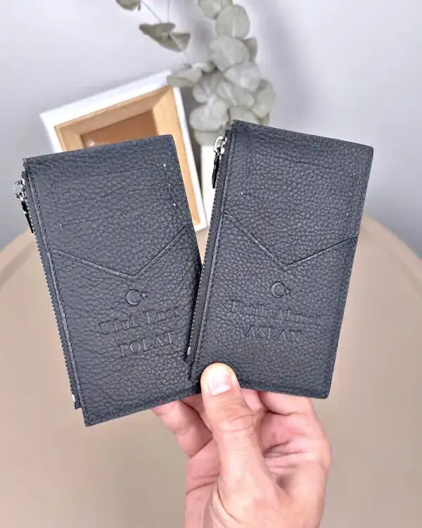 Hakiki Deri Fermuarlı Kartlık – Mat Siyah | 2117