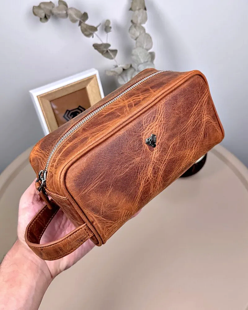 Eskitme Deri El Çantası – Hakiki Deri, Fermuarlı | 2123