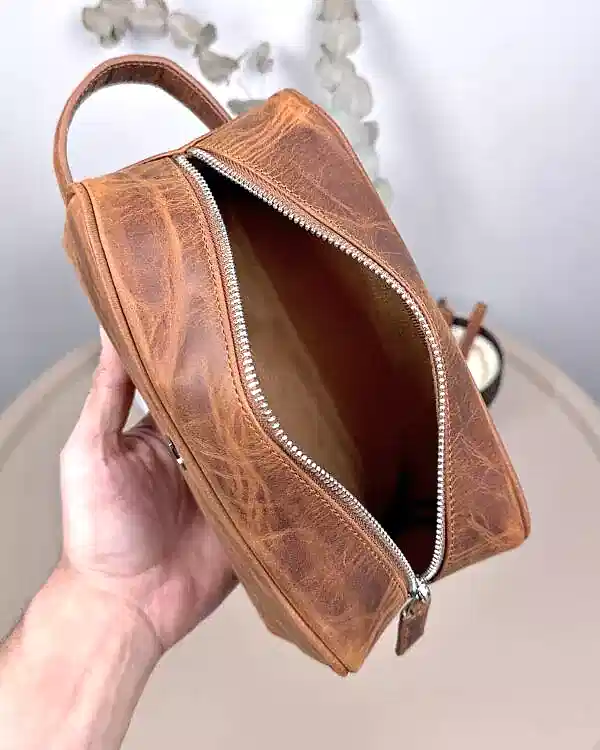 Eskitme Deri El Çantası – Hakiki Deri, Fermuarlı | 2123