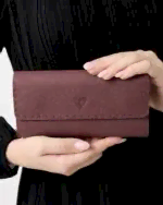 11_11_202557131 Saraciye Dikişli - Bordo Hakiki Deri Guti Kadın Cüzdan | 2022