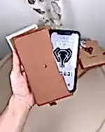 Taba Guti Hakiki Deri, Telefon Bölmeli Büyük Fermuarlı Cüzdan | 2040