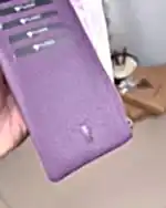 Created with RNI Films app. Profile 'None' Hakiki Deri Uzun Kartlık – Fermuarlı, Mor | 2127