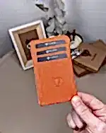 Hakiki Deri Kartlık – Slim , Fermuarlı,Turuncu | 2126