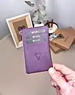 Hakiki Deri Kartlık – Slim , Fermuarlı,Mor | 2126