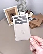 Hakiki Deri Kartlık – Slim , Fermuarlı,Vizon | 2126