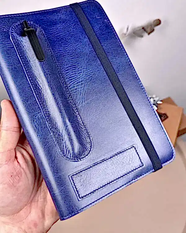 Hakiki Deri Ajanda - Kalem Yuvalı, İsme Özel, Lacivert | 2129