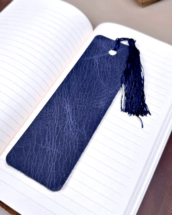 Hakiki Deri Kitap Ayracı – Lacivert Renk