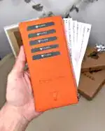 Hakiki Deri Uzun Kartlık – Fermuarlı, Turuncu | 2127