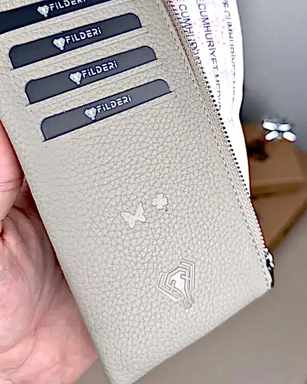 Hakiki Deri Uzun Kartlık – Fermuarlı, Vizon | 2127