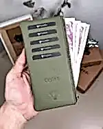 Hakiki Deri Uzun Kartlık – Fermuarlı, Yeşil | 2127