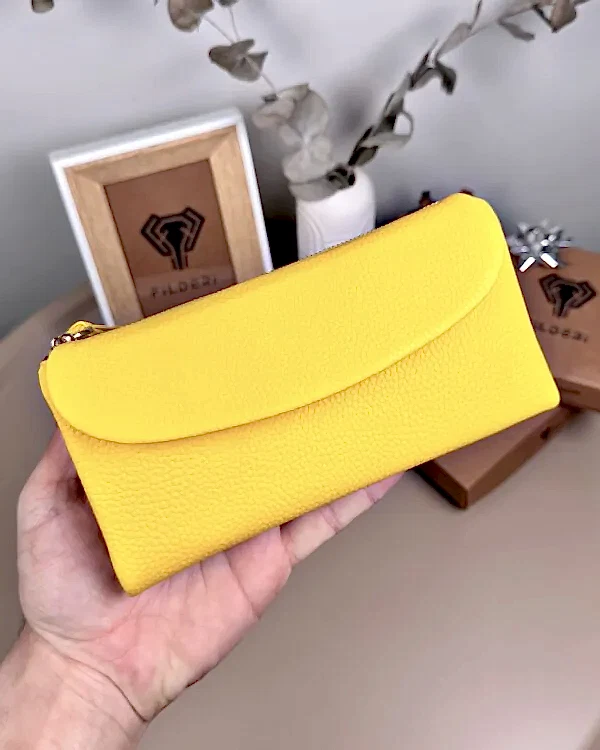 Kadın Cüzdan – Soft Sarı Hakiki Deri | 2049