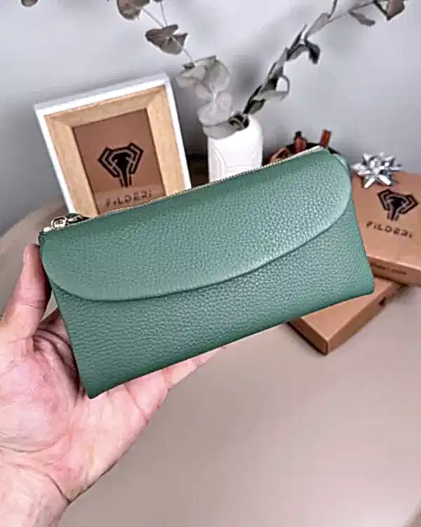 Kadın Cüzdan – Yeşil Yumuşak Hakiki Deri | 2049