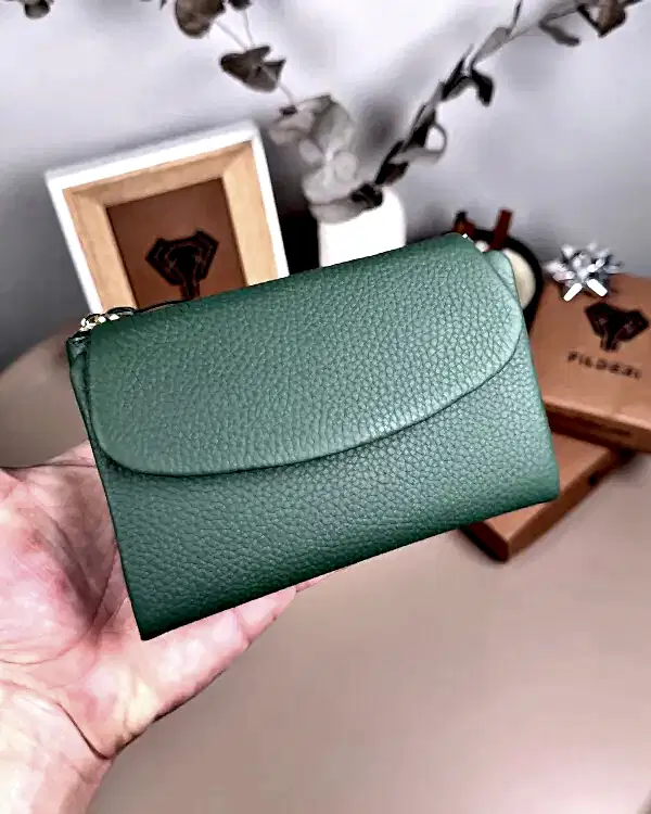 Küçük Kadın Cüzdan - Hakiki Deri Yeşil | 2064