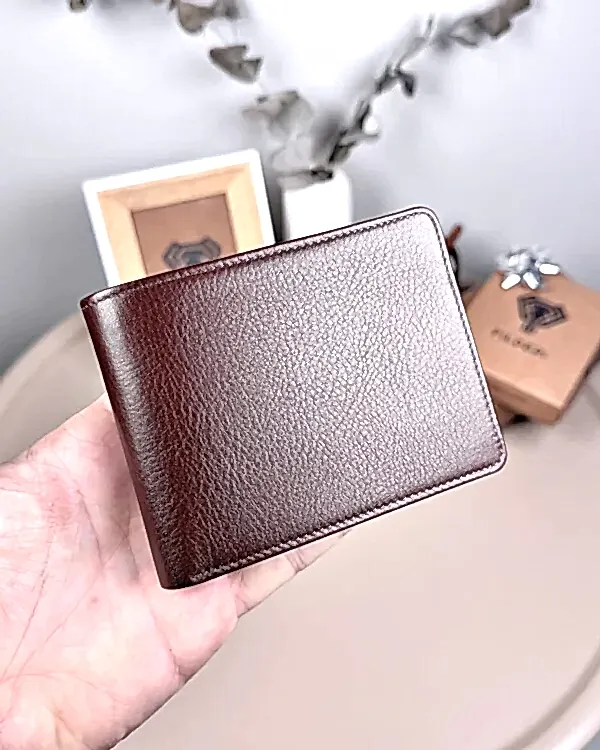 İsimli Erkek Cüzdan Hakiki Deri Parlak Kahve Renk 2016