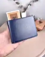 İsimli Erkek Cüzdan Hakiki Deri Parlak Lacivert Renk 2016