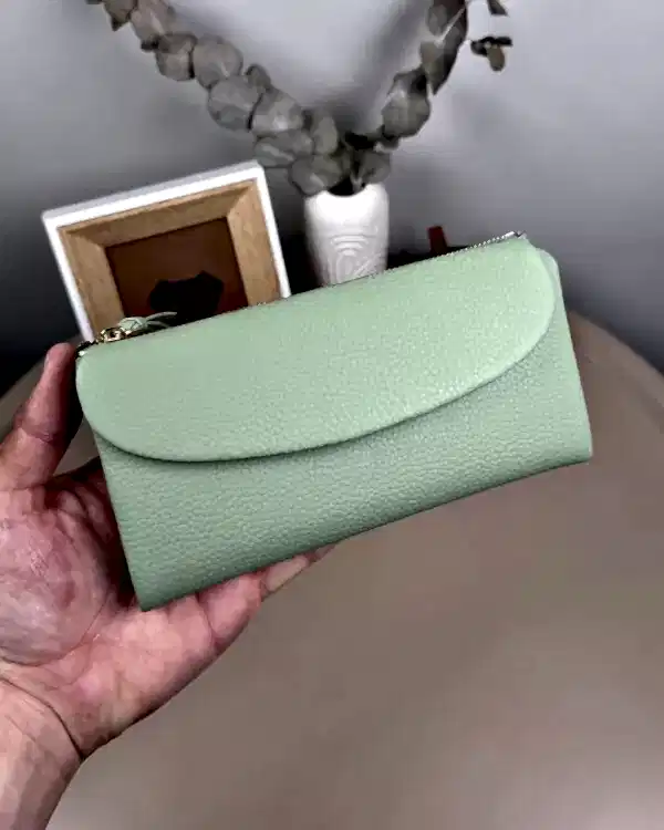 Kadın Cüzdan – Soft Yeşil Hakiki Deri | 2049