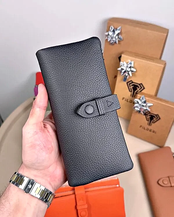 Kadın Cüzdan – Hakiki Deri, Fermuarlı & Mıknatıslı Siyah | 2133