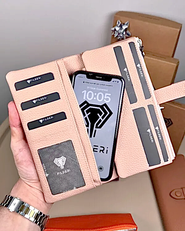 Kadın Cüzdan – Hakiki Deri, Fermuarlı & Mıknatıslı Pudra | 2133