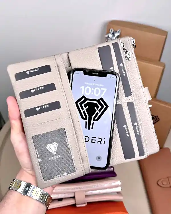 Kadın Cüzdan – Hakiki Deri, Fermuarlı & Mıknatıslı Vizon | 2133