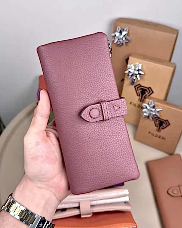 Kadın Cüzdan – Hakiki Deri, Fermuarlı & Mıknatıslı Bordo | 2133