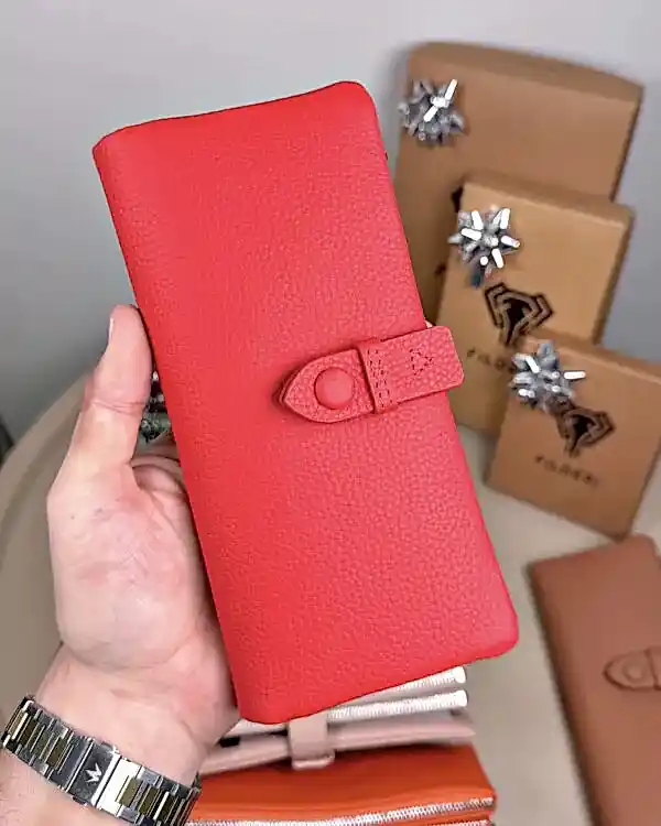 Kadın Cüzdan – Hakiki Deri, Fermuarlı & Mıknatıslı Kırmızı | 2133