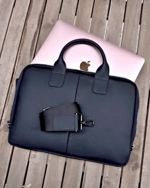 Deri Laptop Evrak Çantası – Hakiki Deri, 13 İnç, Siyah | 2136